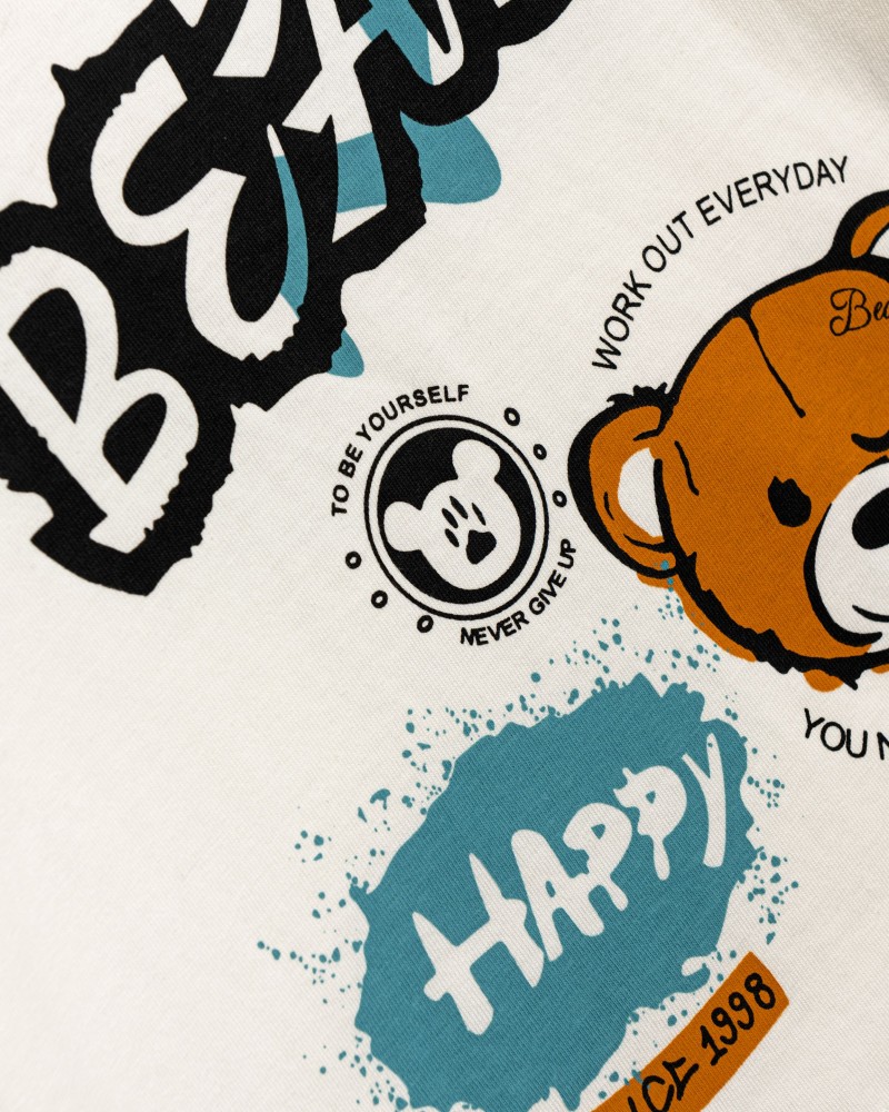 Παιδική Μπλούζα Με Τύπωμα Bear Αγόρι (2-6) -Εκρού- 