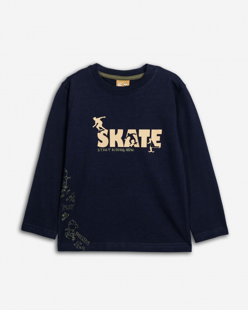 Παιδική Μπλούζα Με Τύπωμα Skate Αγόρι (2-6) -Μπλε- 