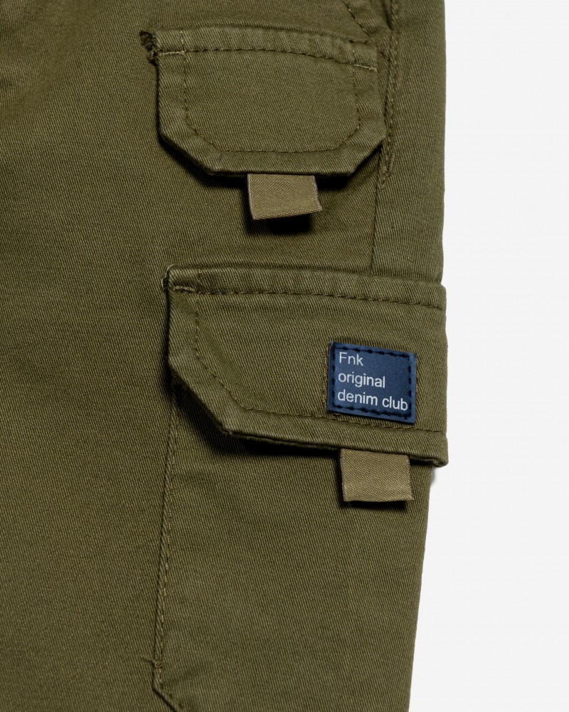 Παιδικό Παντελόνι Cargo Υφασμάτινο με Λάστιχο Αγόρι (2-6) –Olive/Λαδί– 