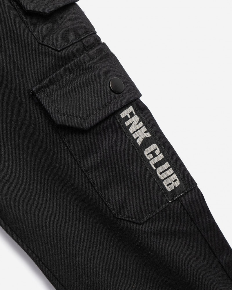 Παιδικό Παντελόνι Cargo Υφασμάτινο με Λάστιχο Αγόρι (2-6) –Μαύρο– 