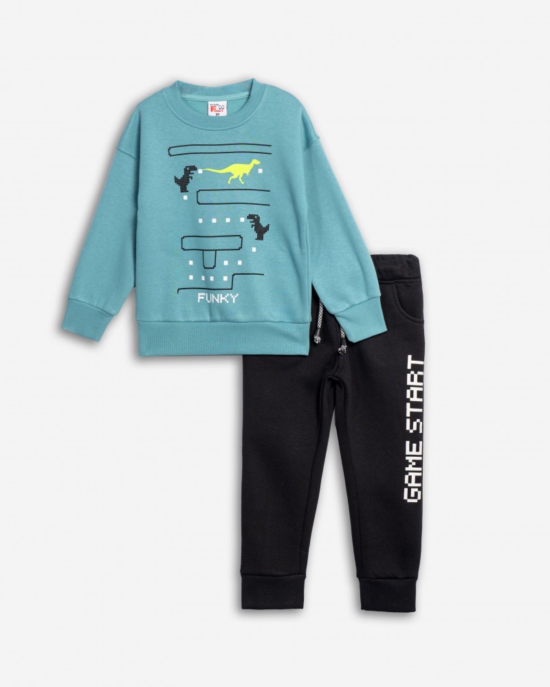 Παιδικό Σετ Φούτερ Φόρμα Εποχής Με Τύπωμα Game Αγόρι (2-6) -Οινοπνευματί-  Παιδικό Σετ Φούτερ Φόρμα Εποχής Με Τύπωμα Game Αγόρι (2-6) -Οινοπνευματί-