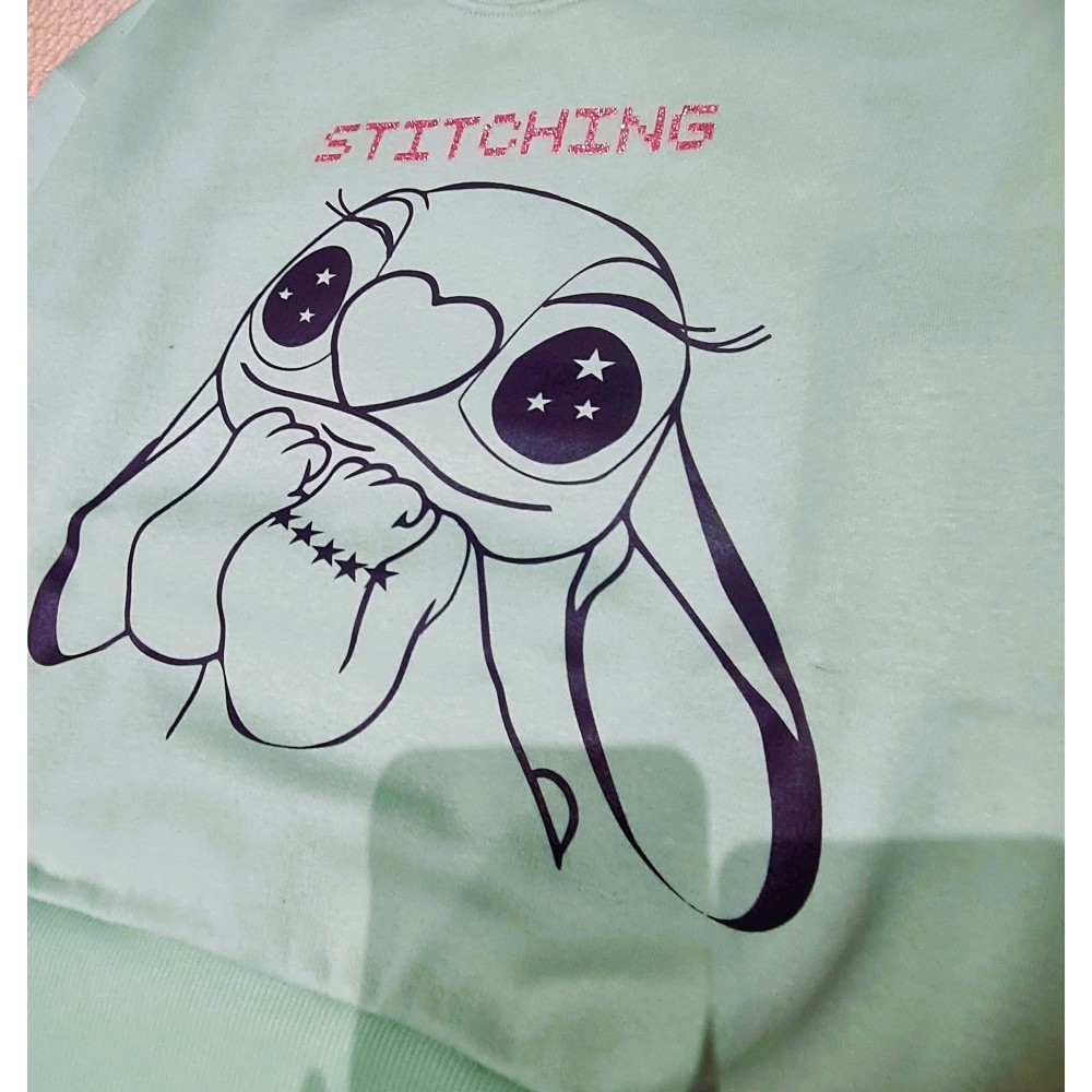 Εφηβικό Σετ Φούτερ με Κολάν και Τύπωμα Stitching Κορίτσι (6-16) -Φυστικί- 226-539101-2