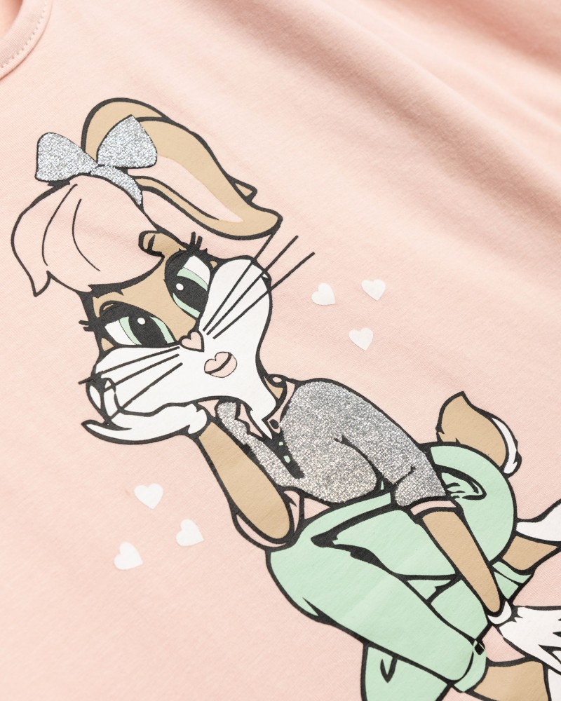 Παιδική Μπλούζα με Τύπωμα Λαγουδάκι Κορίτσι (2-6) -Ροζ- 