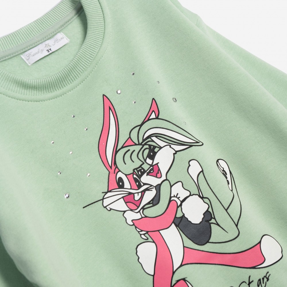 Παιδικό Σετ Φούτερ Με Κολάν και Μπλούζα Bunny Κορίτσι (2-6) -Φυστικί- 226-739103-1