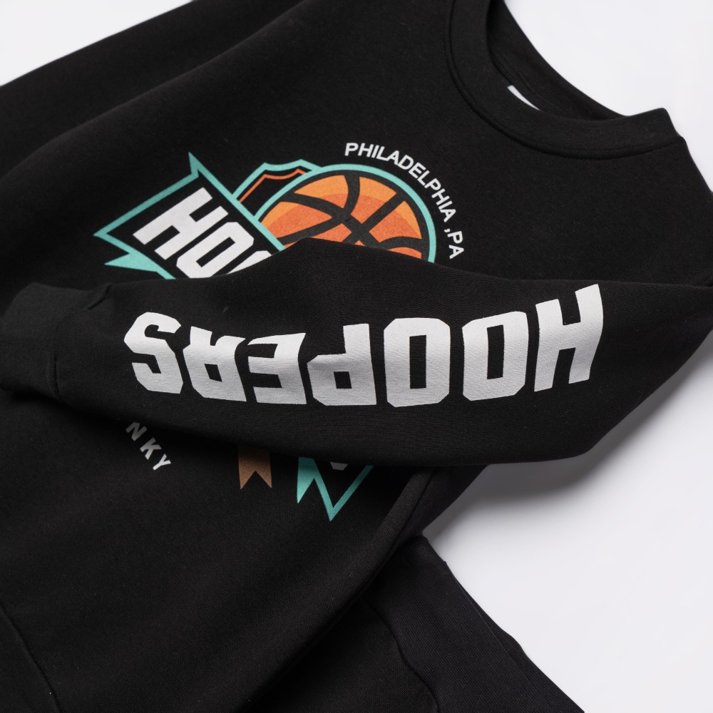 Εφηβικό Σετ Φούτερ Φόρμα Με Τύπωμα Hoopers Αγόρι (6-16) -Μαύρο- 