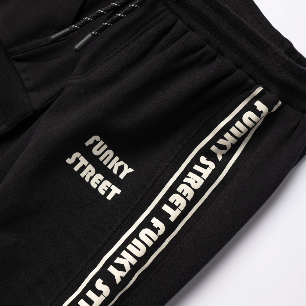 Εφηβικό Σετ Φούτερ Φόρμα Με Τύπωμα Funky Street για Αγόρι (6-16) -Μαύρο- 227-117164-1