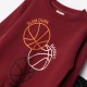 Παιδικό Σετ Φούτερ Φόρμας Με Τύπωμα Basket Jump Αγόρι (2-6) -Μπορντώ- 227-317110-2
