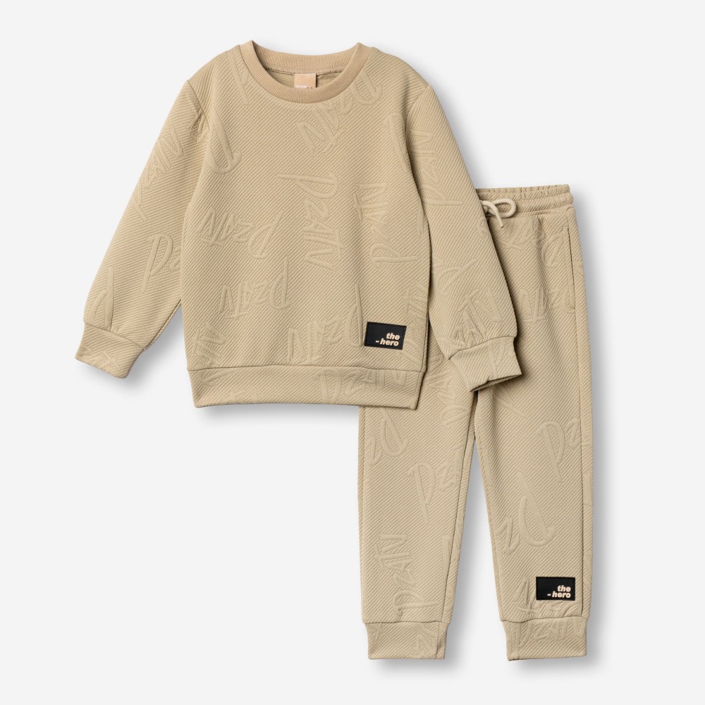 Παιδικό Σετ Φόρμα με Ανάγλυφο Tracksuit για Αγόρι (2-6) -Μπεζ- 227-317155-1