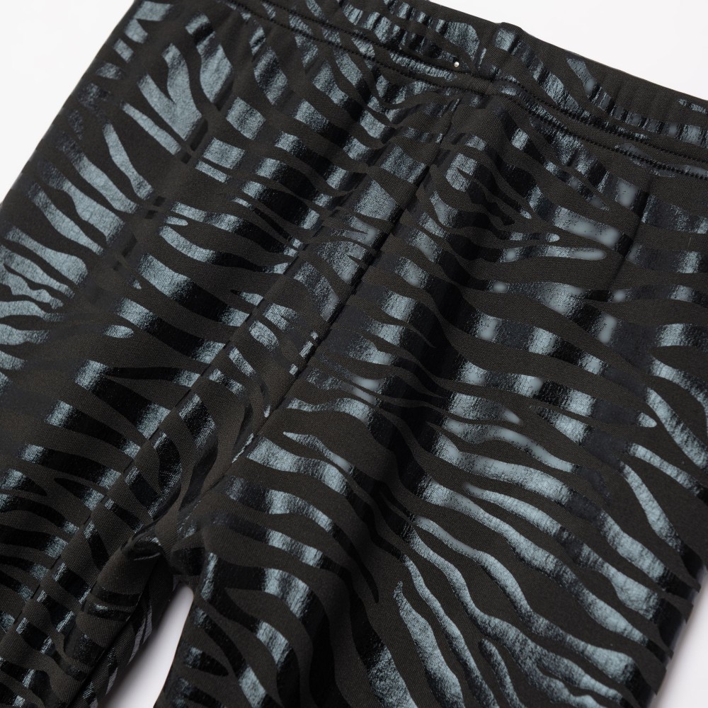 Εφηβικό Κολάν με Λαμπερό Animal Zebra Print για Κορίτσι (6-16) -Μαύρο- 227-534118-1