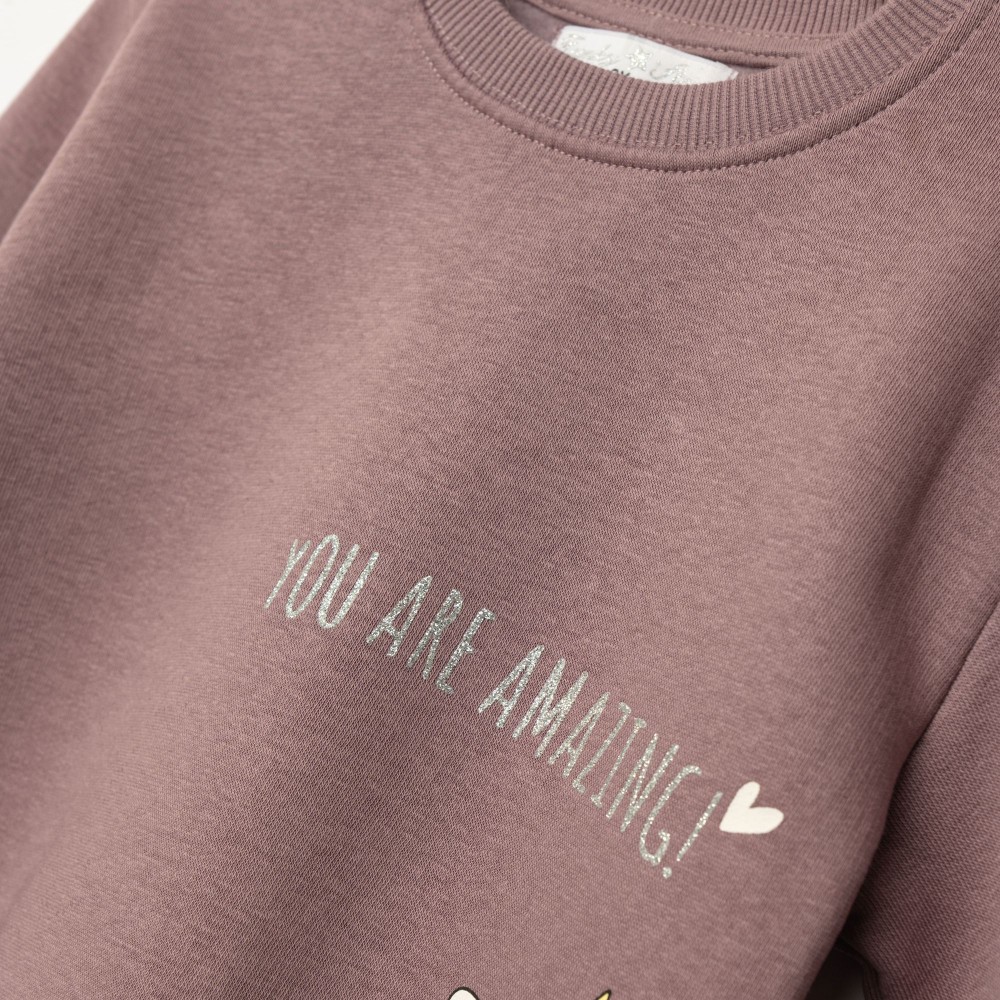 Παιδικό Σετ Κολάν Φούτερ Με Τύπωμα You Are Amazing για Κορίτσι (2-6) -Σάπιο Μήλο- 227-739108-1
