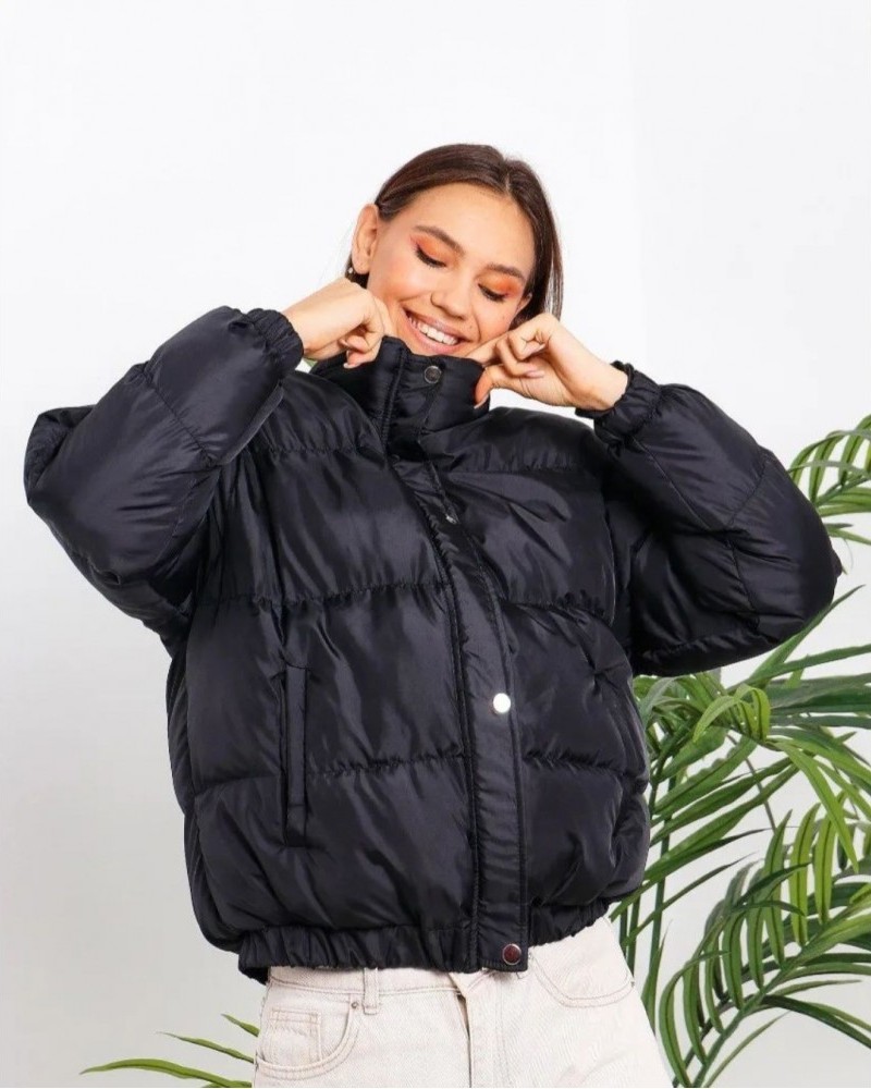 Γυναικείο Puffer Μπουφάν -Μαύρο- 2291