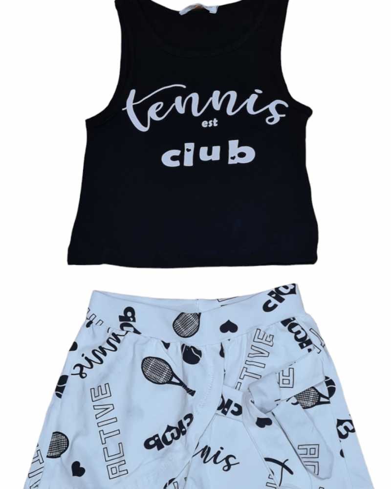 Σετ Μπλούζα Tennis est Club Και Shorts Φούστα Κορίτσι (6-16Ε) -Μαύρο- 22924