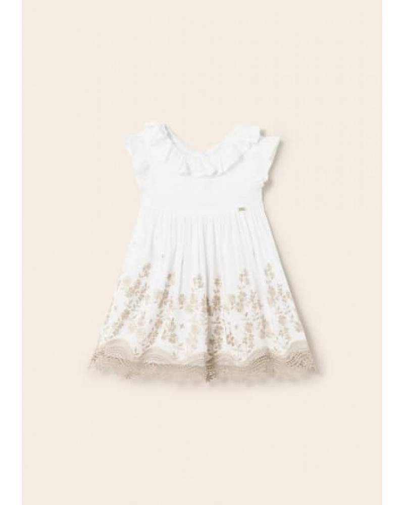 Βρεφικό Λινό Φόρεμα με Kεντημένα Λουλουδάκια και Δαντέλα Κορίτσι -Λευκό- 23-01955-077 Βρεφικό Λινό Φόρεμα με Kεντημένα Λουλουδάκια και Δαντέλα Κορίτσι -Λευκό- 23-01955-077