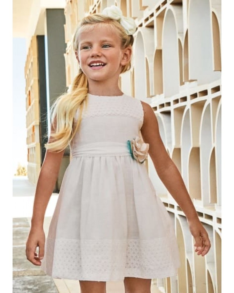 Παιδικό Αμπιγιέ Φόρεμα Με Γκιπούρ Κορίτσι -Εκρού- 23-03910-010