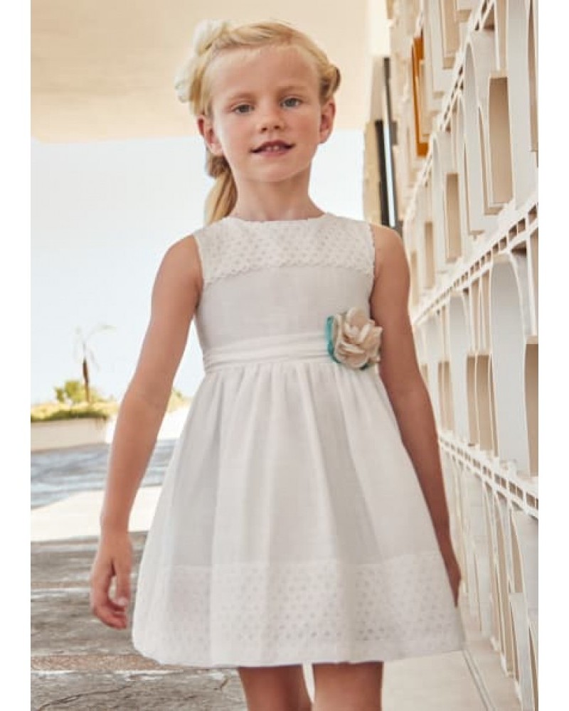 Παιδικό Αμπιγιέ Φόρεμα Με Γκιπούρ Κορίτσι -Εκρού- 23-03910-010