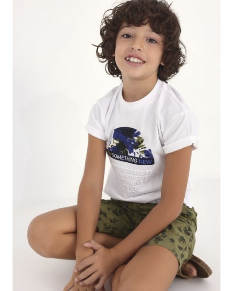 Εφηβική Μπλούζα Μακό Με Τύπωμα Try Something New, Αγόρι -Λευκό- 23-06068-025