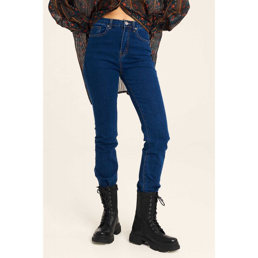 Παντελόνι Τζιν Ψηλόμεσο SKinny Denim -Μπλε- 23-24-205A