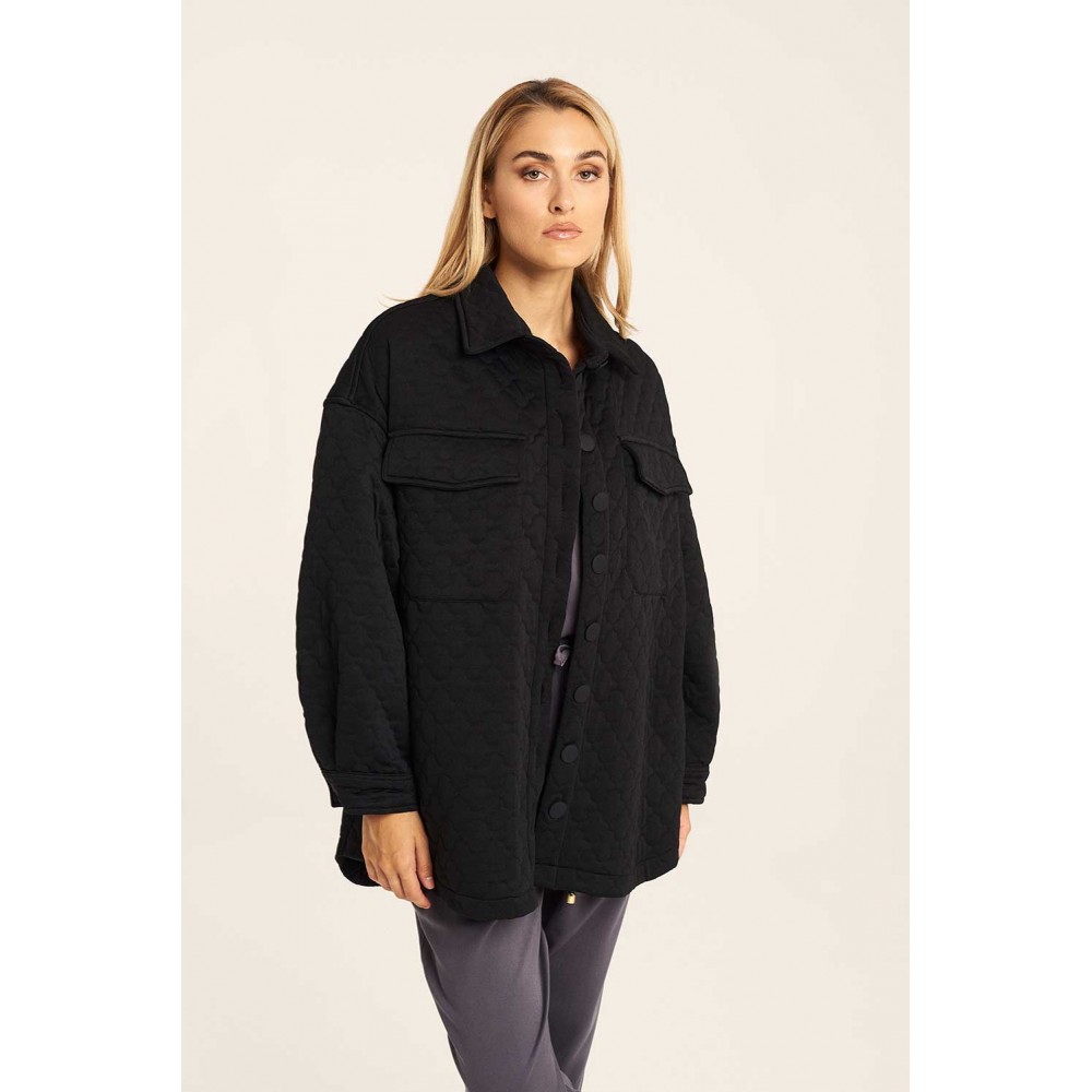 Jacket Καπιτονέ με Κουμπιά -Μαύρο- 23-24-603