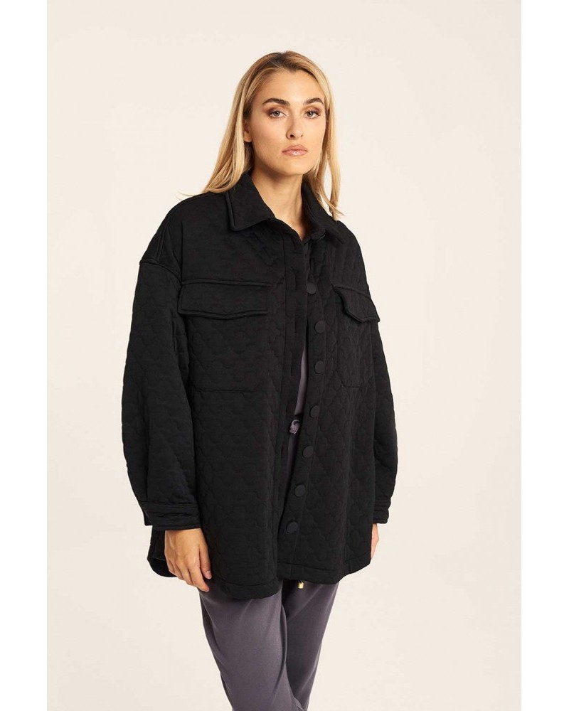 Jacket Καπιτονέ με Κουμπιά -Μαύρο- 23-24-603