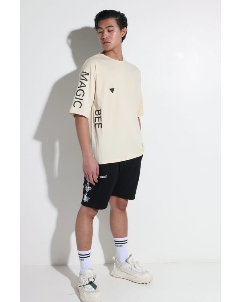 Μπλούζα T-Shirt Με Logo Oversized Magic Bee -Beige/Μπεζ- 2410