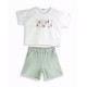 Εφηβικό Σετ Μπλούζα Μακό Simple Και Shorts Κορίτσι (6-16Ε) -Βεραμάν- 24124