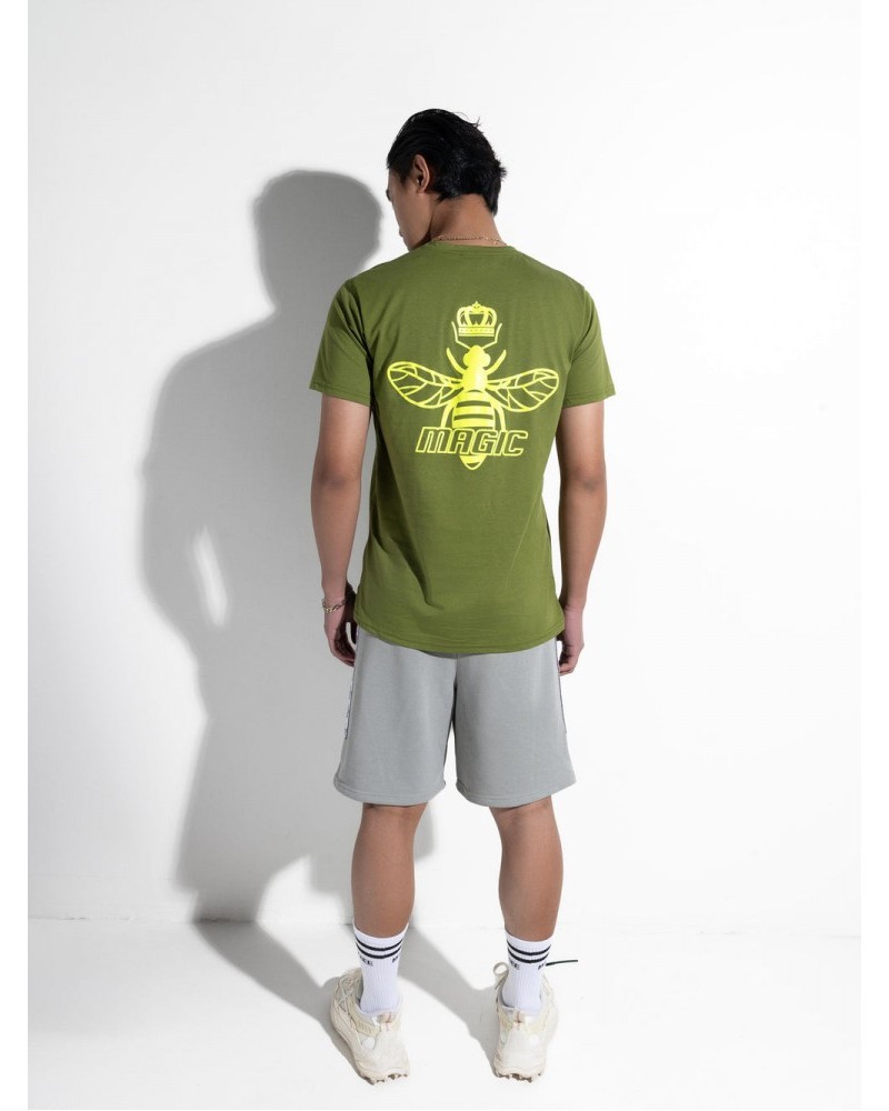 Μπλούζα T-shirt με Τύπωμα στην Πλάτη Logo Tee Magic Bee -Χακί- 2418
