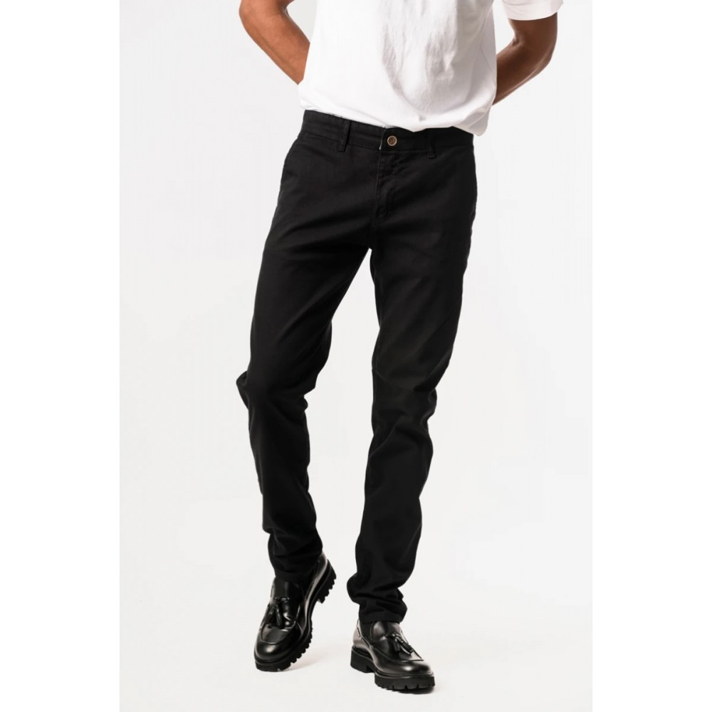 Ανδρικό Παντελόνι Jeans Chino Ελαστικό με Κανονική Εφαρμογή Profil -Μαύρο- 250