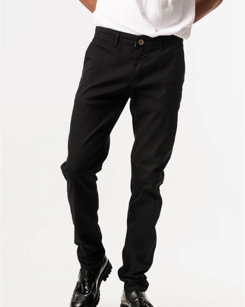Ανδρικό Παντελόνι Jeans Chino Ελαστικό με Κανονική Εφαρμογή Profil -Μαύρο- 250