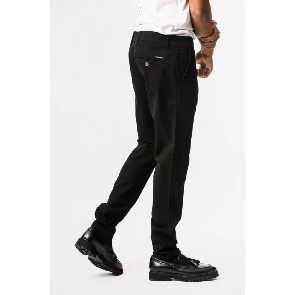 Ανδρικό Παντελόνι Jeans Chino Ελαστικό με Κανονική Εφαρμογή Profil -Μαύρο- 250