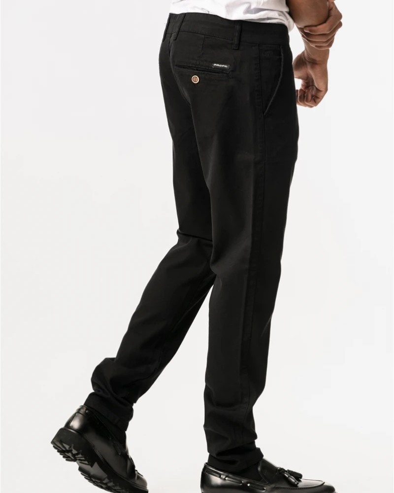 Ανδρικό Παντελόνι Jeans Chino Ελαστικό με Κανονική Εφαρμογή Profil -Μαύρο- 250