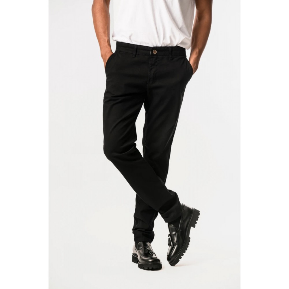 Ανδρικό Παντελόνι Jeans Chino Ελαστικό με Κανονική Εφαρμογή Profil -Μαύρο- 250