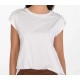 Μπλούζα T-Shirt με Πέρλες στους Ώμους -Λευκό- 25191 Μπλούζα T-Shirt με Πέρλες στους Ώμους -Λευκό- 25191
