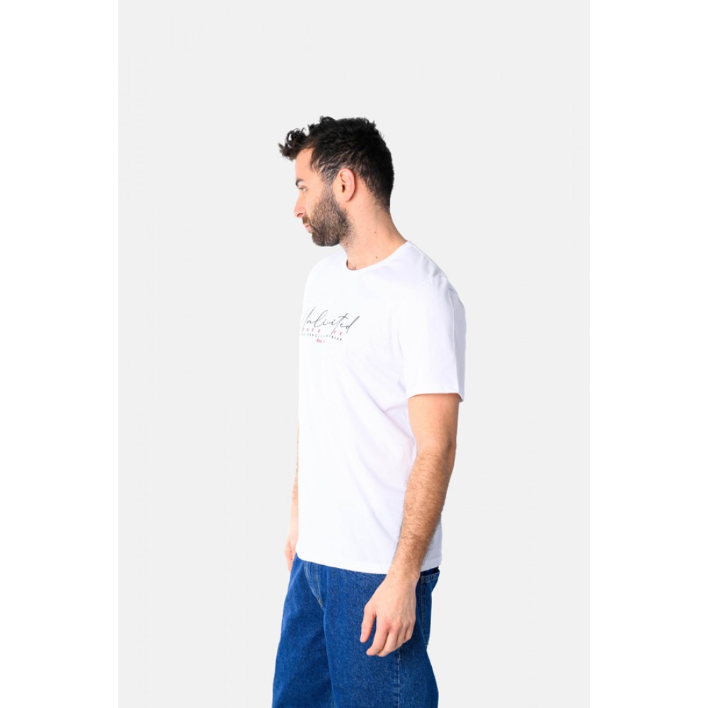 Ανδρική Μακό Μπλούζα T-Shirt Unlimited Paco -Λευκό- 2531036