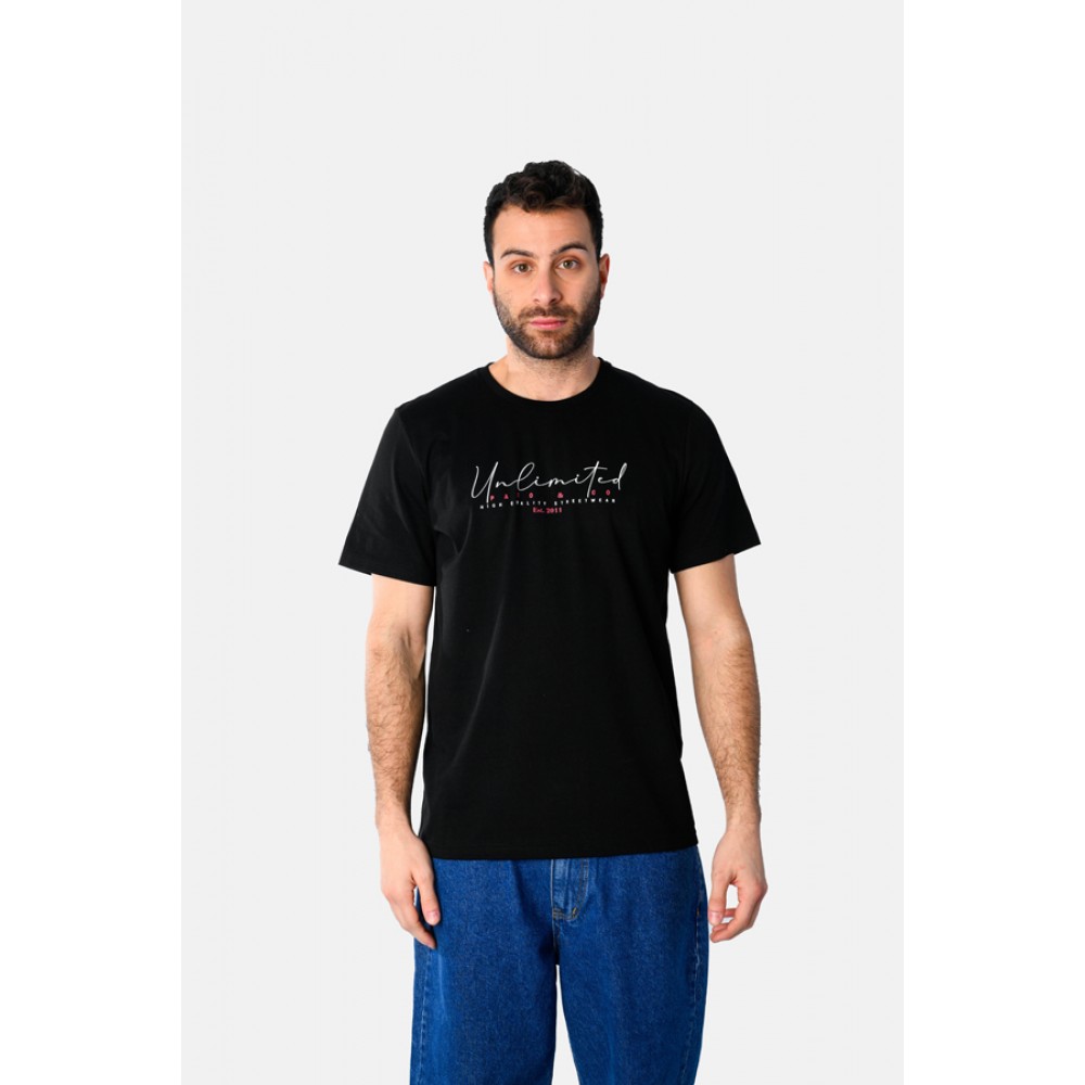Ανδρική Μακό Μπλούζα T-Shirt Unlimited Paco -Μαύρο- 2531036