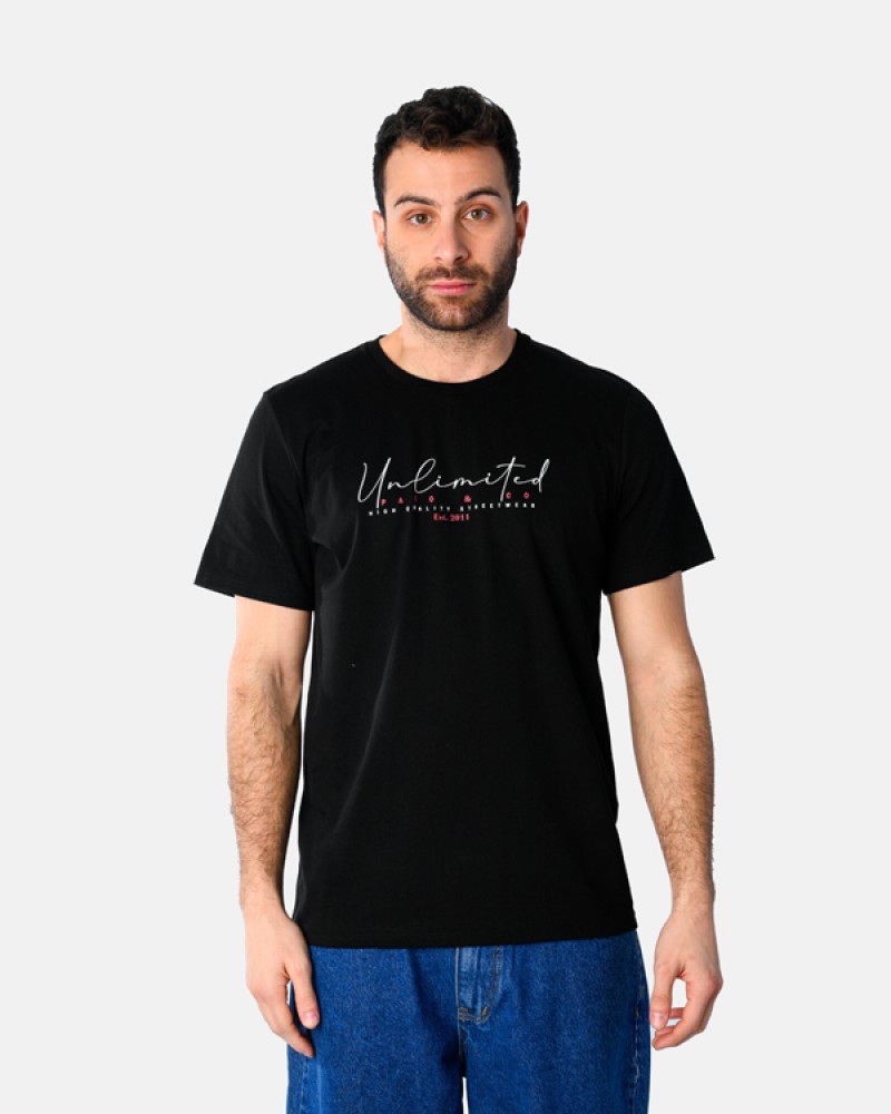 Ανδρική Μακό Μπλούζα T-Shirt Unlimited Paco -Μαύρο- 2531036