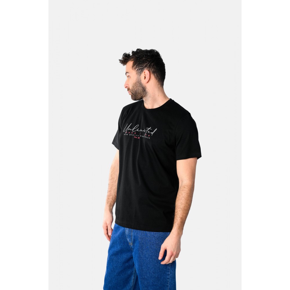 Ανδρική Μακό Μπλούζα T-Shirt Unlimited Paco -Μαύρο- 2531036