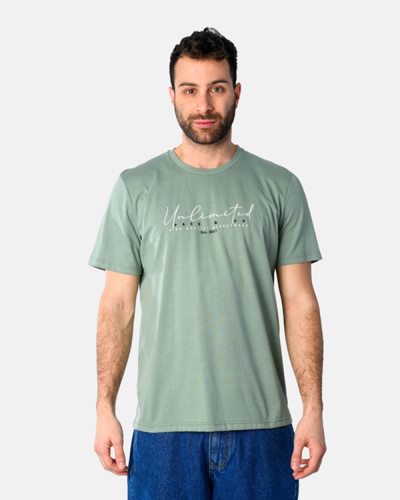Ανδρική Μακό Μπλούζα T-Shirt Unlimited Paco -Μέντα- 2531036
