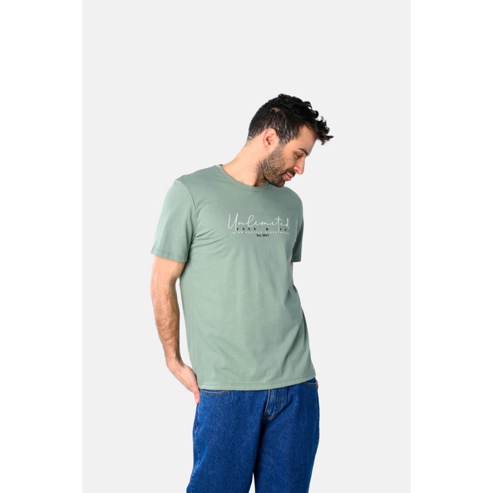 Ανδρική Μακό Μπλούζα T-Shirt Unlimited Paco -Μέντα- 2531036