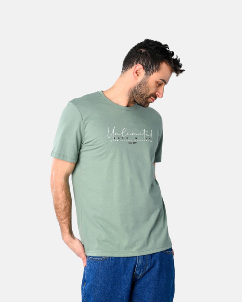 Ανδρική Μακό Μπλούζα T-Shirt Unlimited Paco -Μέντα- 2531036