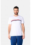 Ανδρική Μακό Μπλούζα T-Shirt Lines -Λευκό- 2531038