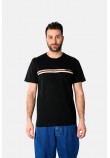 Ανδρική Μακό Μπλούζα T-Shirt Lines -Μαύρο- 2531038