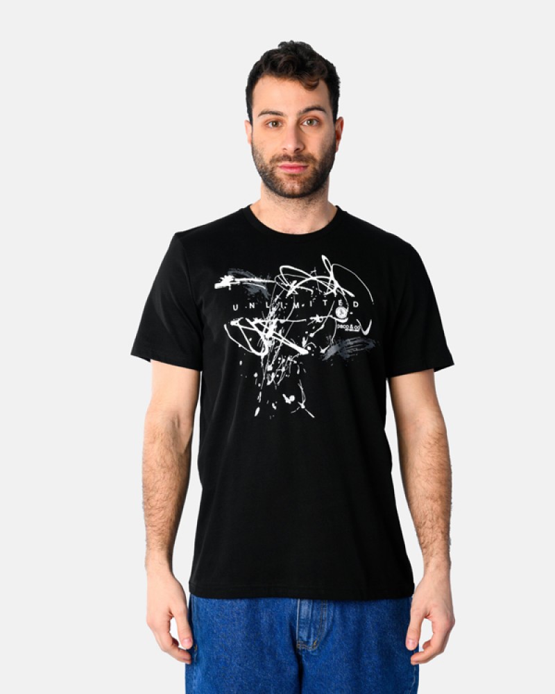 Ανδρική Μακό Μπλούζα T-Shirt Unlimited Splash -Ανθρακί- 2531044