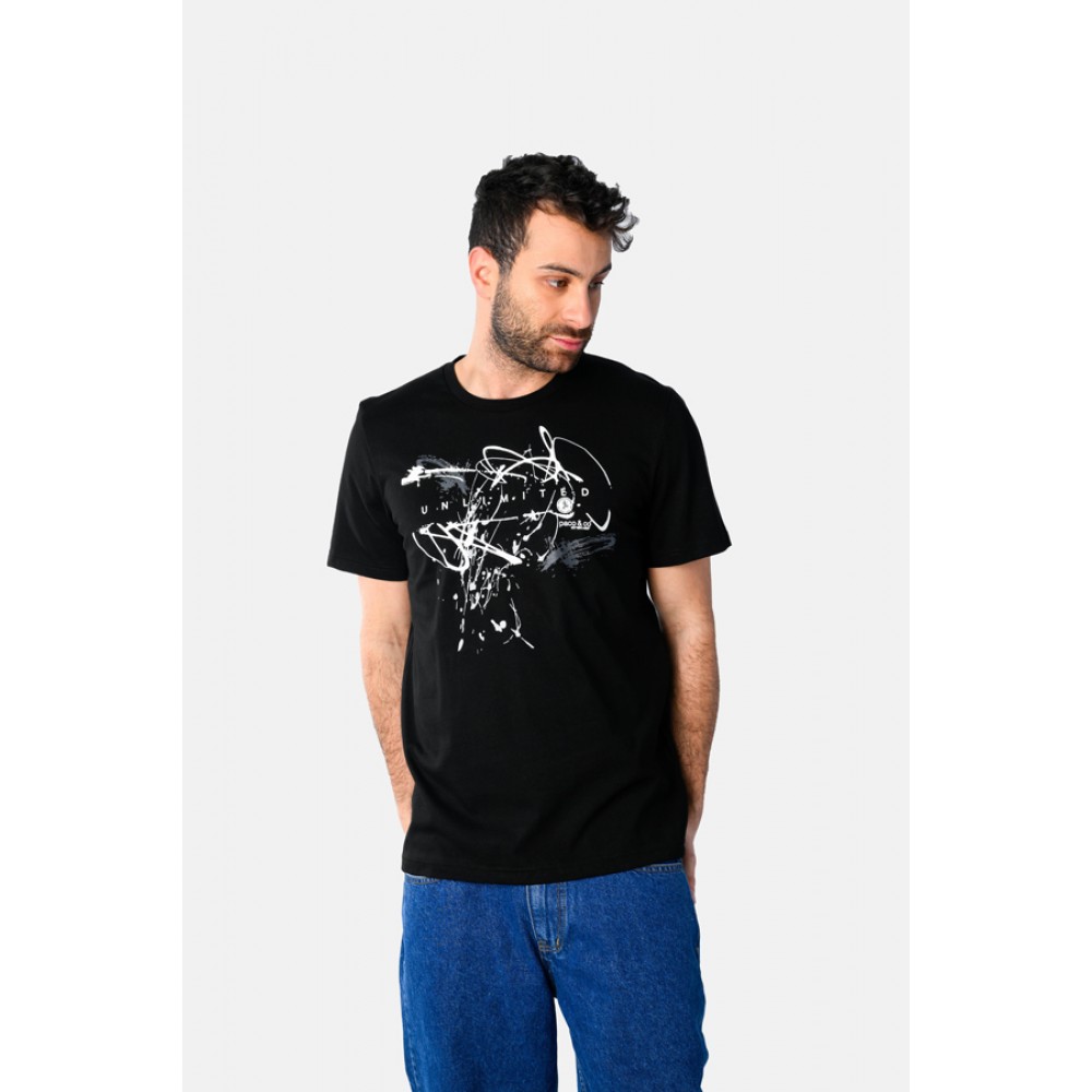 Ανδρική Μακό Μπλούζα T-Shirt Unlimited Splash -Ανθρακί- 2531044