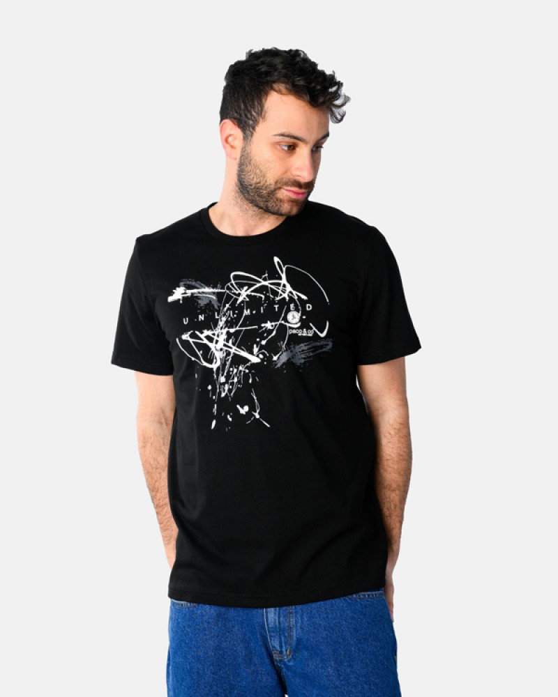 Ανδρική Μακό Μπλούζα T-Shirt Unlimited Splash -Ανθρακί- 2531044