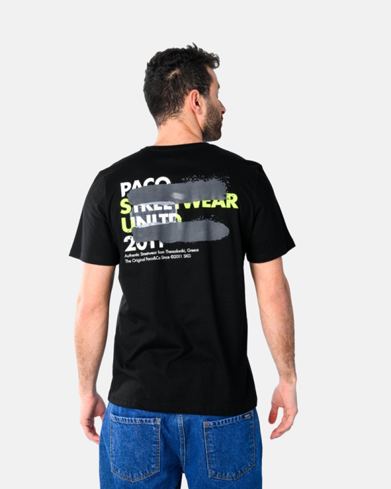 Ανδρική Μακό Μπλούζα T-Shirt Stamped -Μαύρο- 2531046
