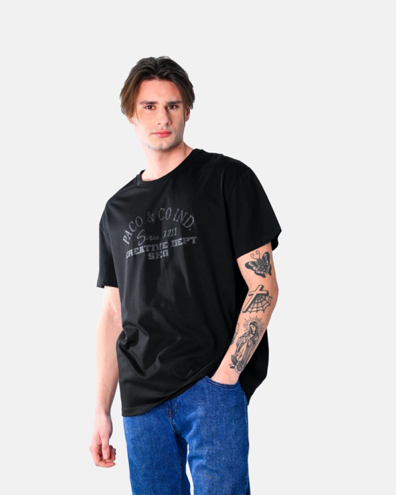 Ανδρική Μπλούζα T-Shirt Creative Dert -Μαύρο- 2531051
