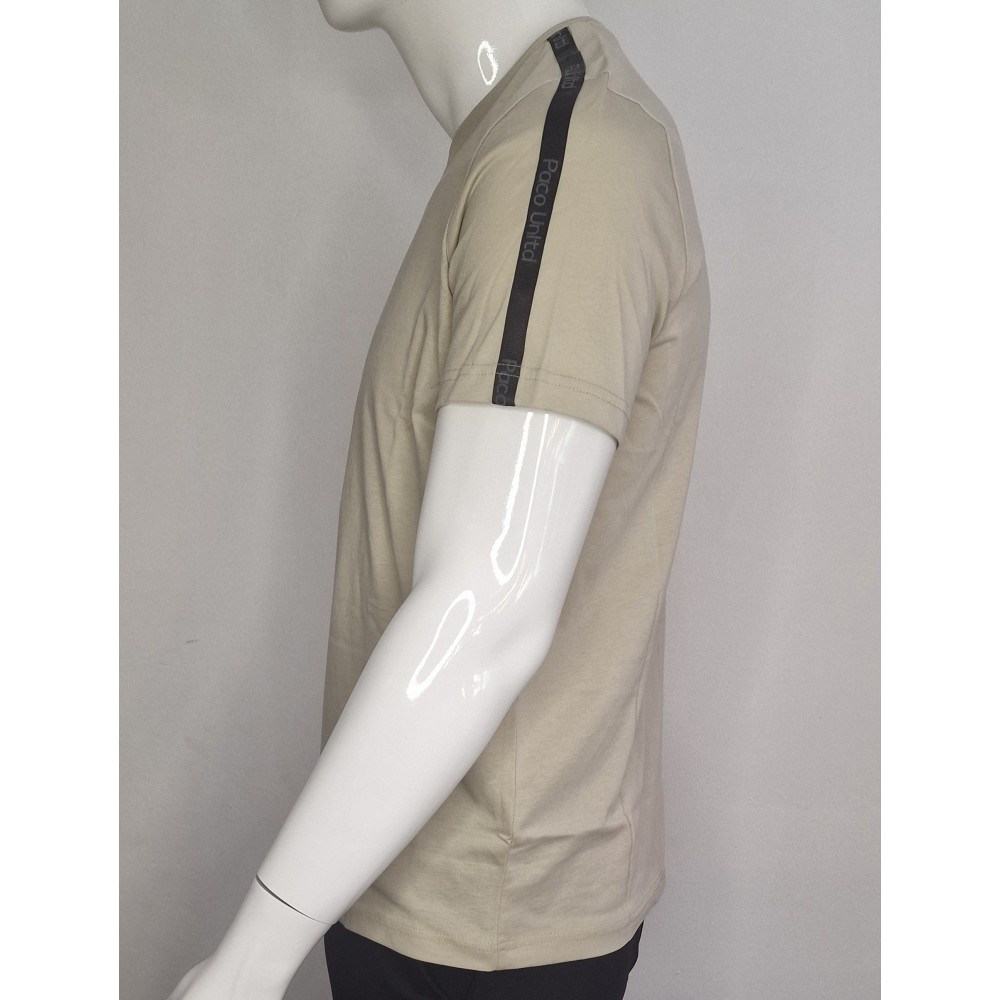 Ανδρική Μακό Μπλούζα T-Shirt Shoulderline -Μπεζ- 2531059