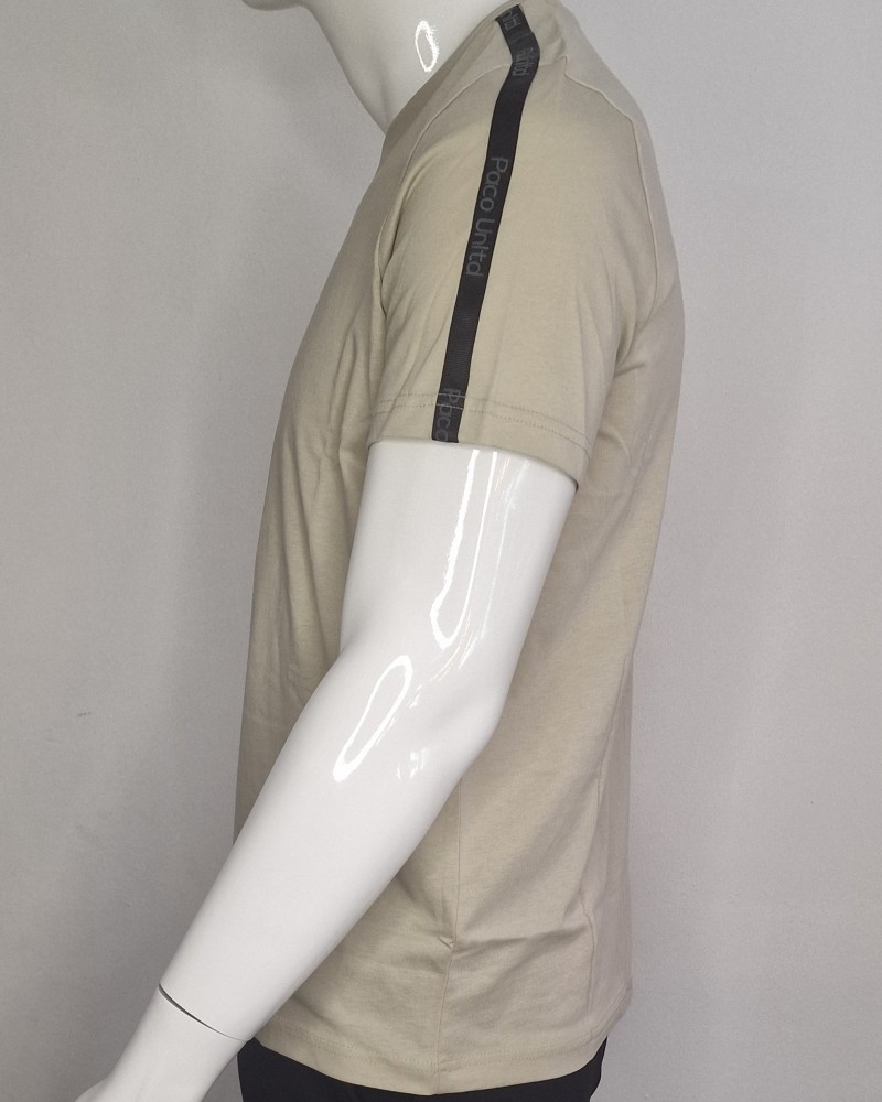 Ανδρική Μακό Μπλούζα T-Shirt Shoulderline -Μπεζ- 2531059