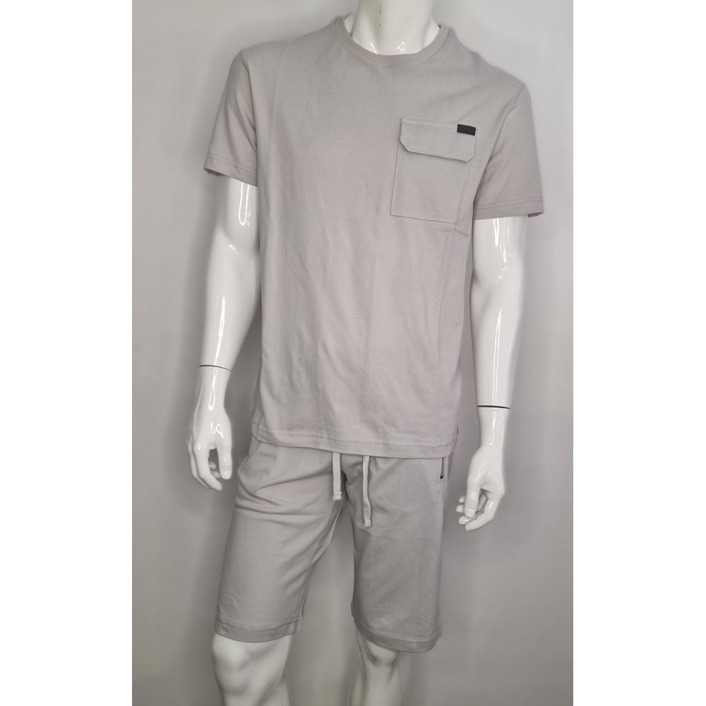 Ανδρικό Σετ Πικέ με T-Shirt Μπλούζα Και Βερμούδα 2Τμχ -Πάγου- 2531901