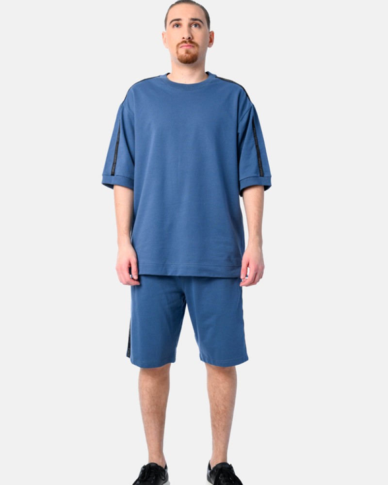 Ανδρικό Σετ με T-Shirt Μπλούζα Μακό Και Βερμούδα 2Τμχ -Ραφ- 2531903